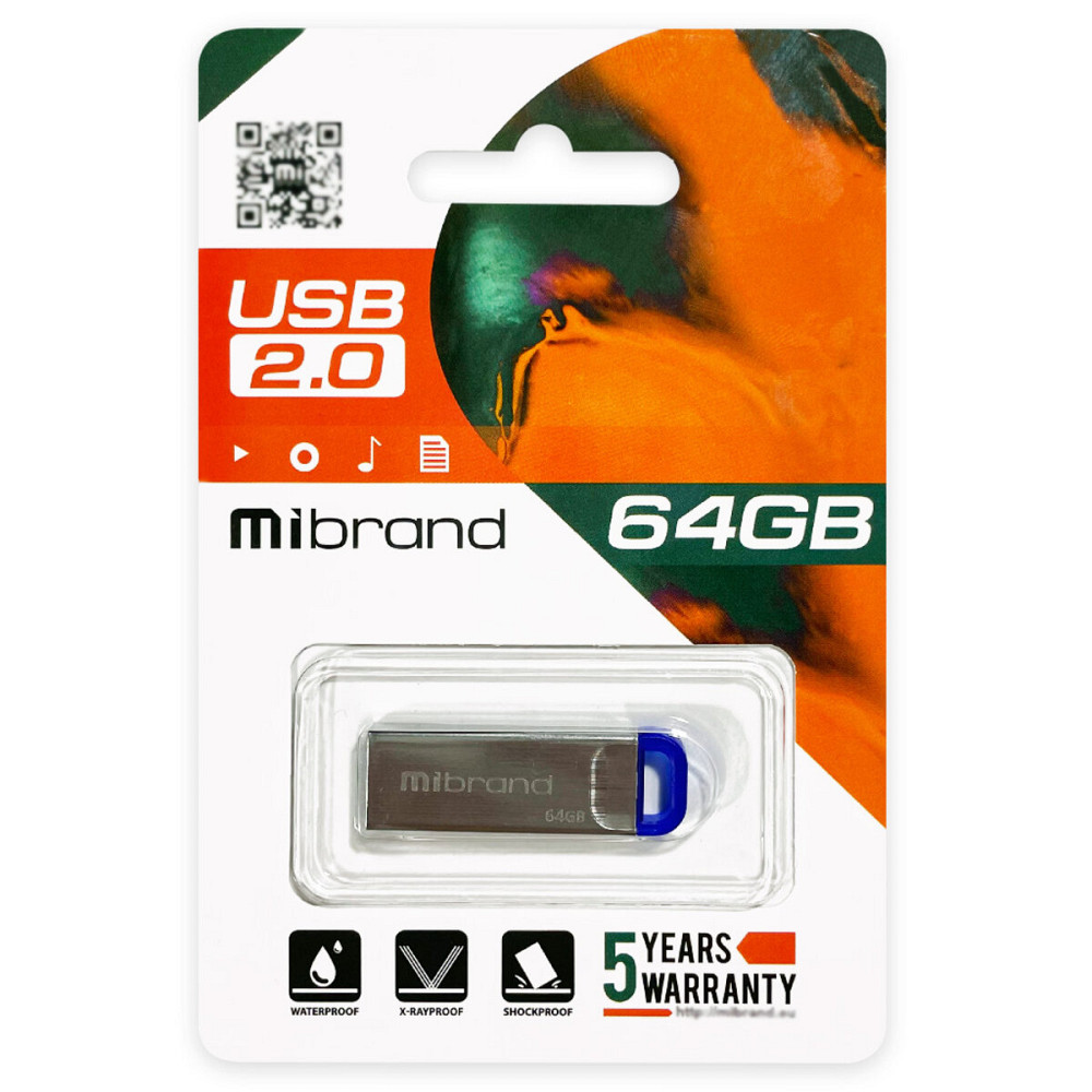 Flash Mibrand USB 2.0 Falcon 64Gb Blue Киев - изображение 1