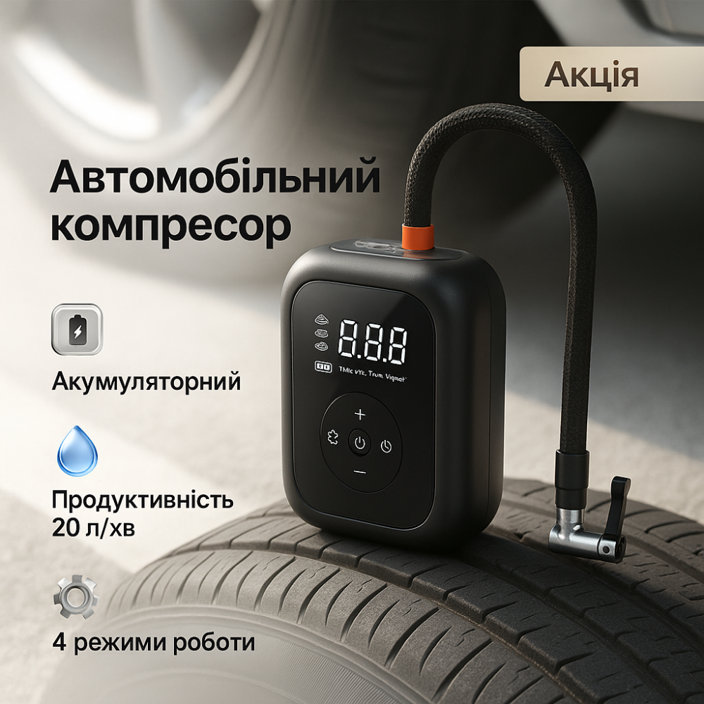 Автокомпресор для дому та авто CZK-4234, Електричний компресор для накачування коліс CI-89 Львів - фото 19