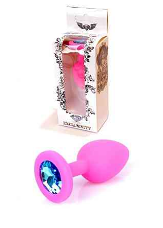 Анальна пробка - Jewellery Silicone Pink Plug S Light Blue Sex Aura Київ