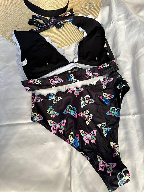 Женский раздельный купальник с принтом Черный S Харьков - изображение 2