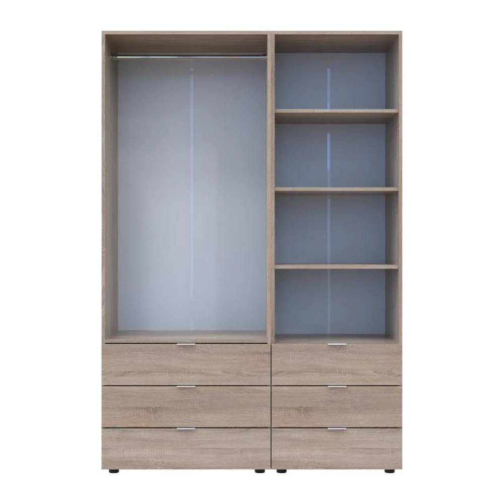 Шафа для одягу Doros Гелар Дуб сонома 2ДСП з пеналом 137.5х49.5х203.4 (DRS-011913) Львів - фото 6