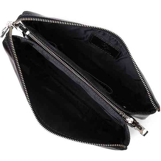 Розкішний жіночий клатч із натуральної шкіри Чорний (GRANDE PELLE) Київ