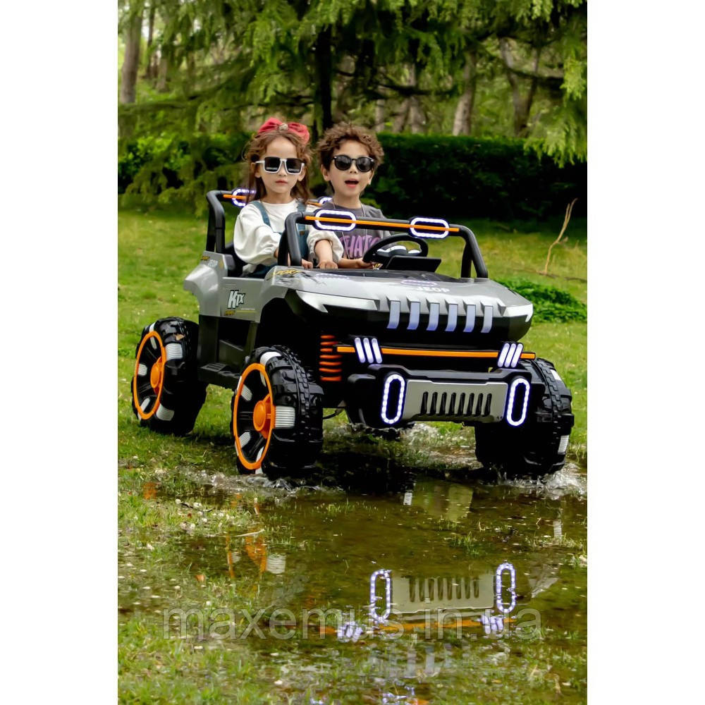 Детский электромобиль джип Spoko SP-8688 Зеленый (Полный привод 4х4, 2 местный, пульт р/к, 12V, Bluetooth) Мостиска - изображение 13