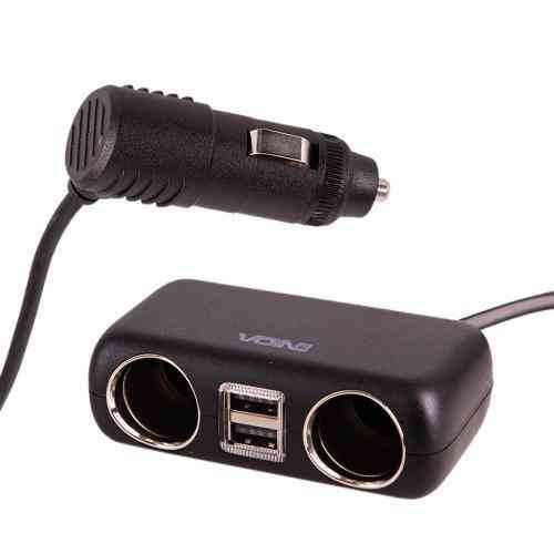 Разветвитель прикуривателя VOIN 2 выхода + 2 USB 2400mA 12/24V SC-2004L с проводом Харьков