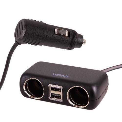 Разветвитель прикуривателя VOIN 2 выхода + 2 USB 2400mA 12/24V SC-2004L с проводом Харьков - изображение 3