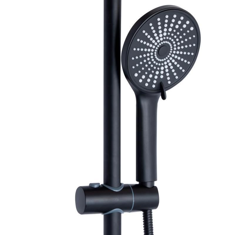 Душевая система для душа Qtap Jay на три потребителя (с изливом) QTJAY111BLM45549 Black Matt, латунь Харьков - изображение 5