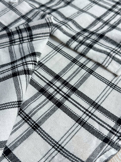 Сорочка жіноча Baoyu 225-1 в клітинку оверсайз фланель, білий, one size Київ - фото 18