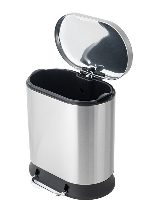 Овальное мусорное ведро Mixxus Premium Strong-TC0105 с плавным закрытием, 5 л, цвет нержавеющая сталь (MI7080) Харьков - изображение 5