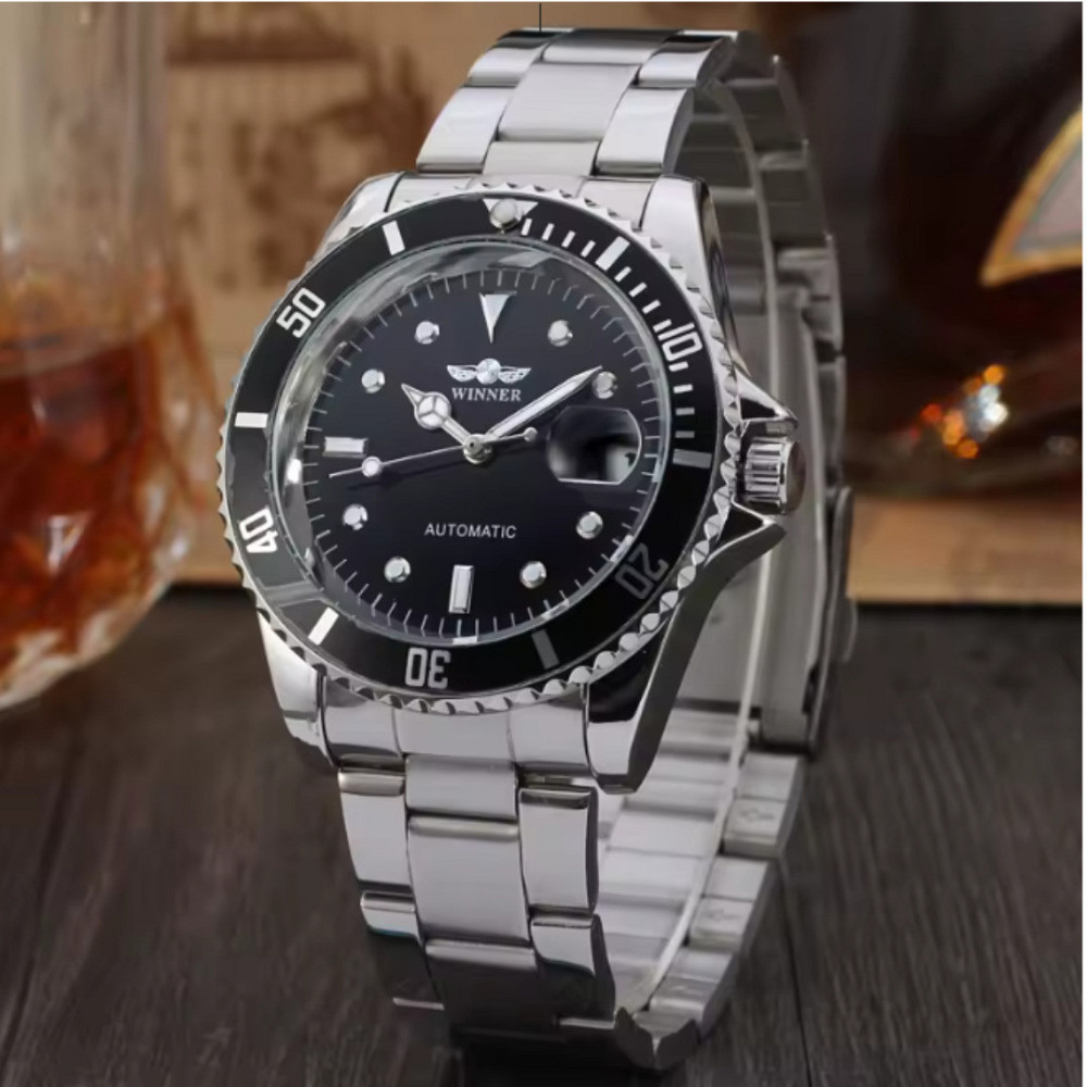 Годинник чоловічий механічний Winner Basel Hexagon Steel (2 ремінці) Вінниця - фото 3
