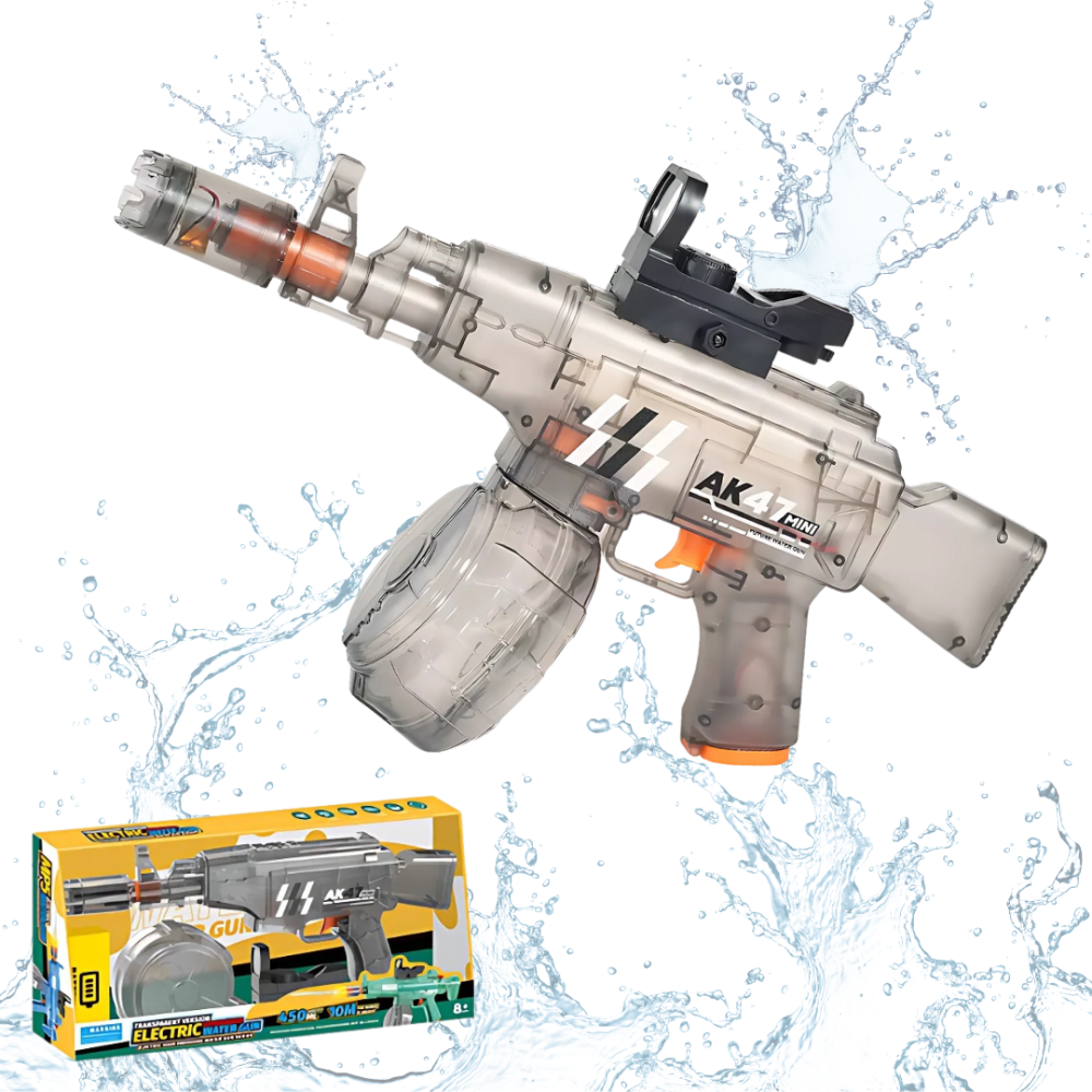 Водный электрический пистолет для детей, бластер на аккумуляторе, водный автомат АК47, игрушечный, серый Каменец-Подольский - изображение 1