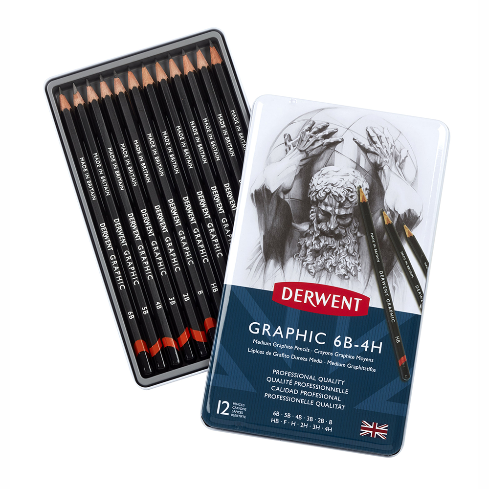 Графітні олівці Graphic Hard 12шт Derwent Київ - фото 2