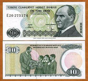 Туреччина / Turkey 10 lira 1970(1982) Pick 193 UNC Полтава - фото 1