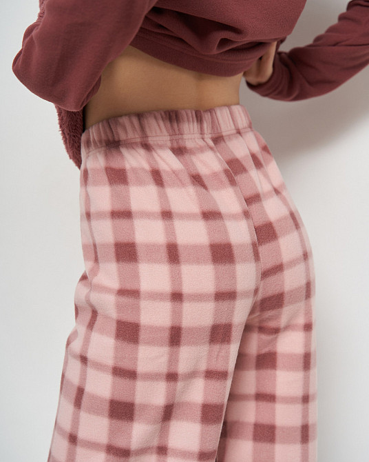 Піжама жіноча зі штанами Велюрсофт+Фліс — бордовий з ведмедем Lady Secret 94110 XL Київ - фото 4