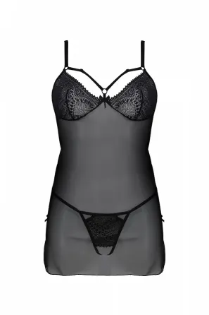 Пеньюар Passion DROSERA BODY black L/XL - ECO Passion Львів