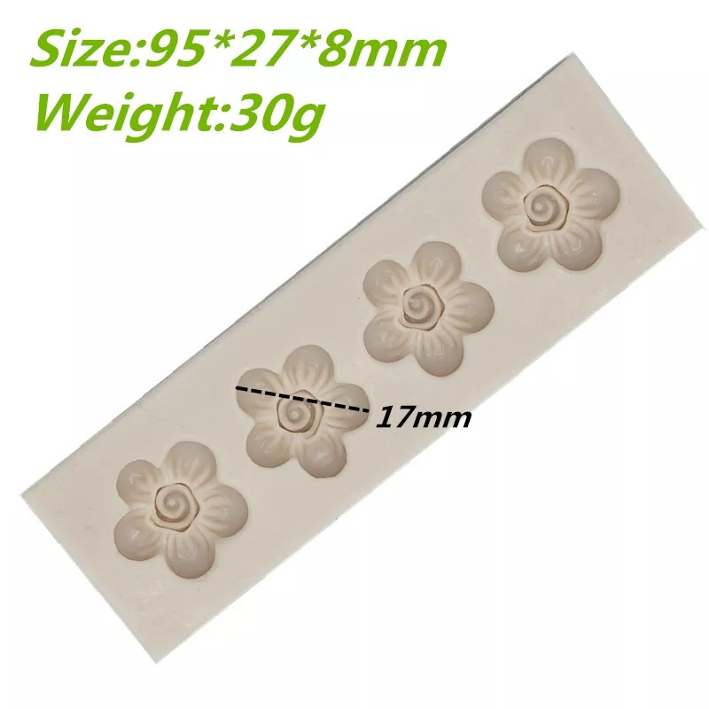 Молд силиконовый Цветочки 95 на 27 мм серый Киев - изображение 3
