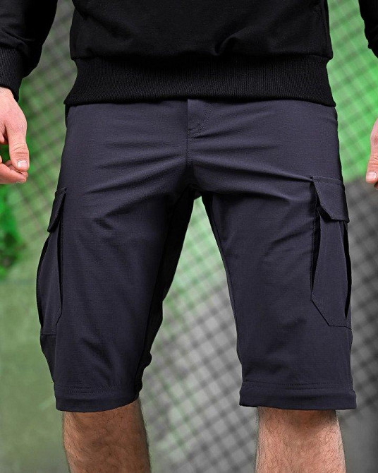 Мужские летние такатические штаны трансформер шорты Дснс синие Одесса - изображение 8