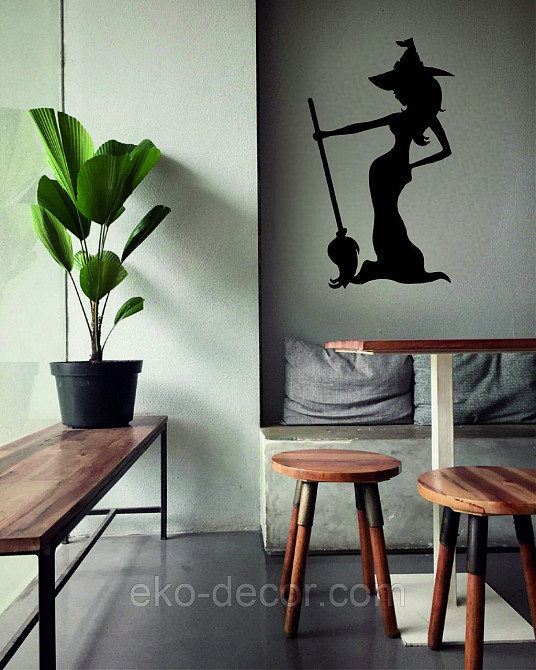 Декоративное настенное Панно «Ведьма», Декор на стену 90*52 см, Черный Киев - изображение 4