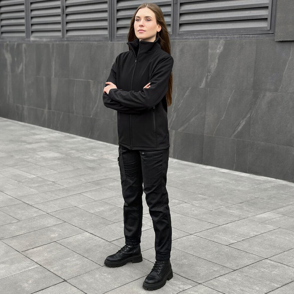 Чорна повсякденна весняна куртка на флісі Pobedov Shadow Жіноча Київ - фото 3