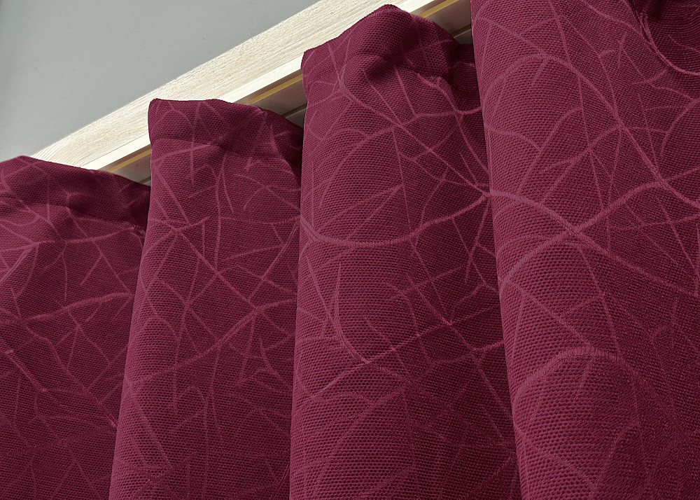 Комплект коротких штор VR-Textil Льон Савана № 571ш Бордовий 130х170 см 2 шт (35-0354) Київ - фото 8