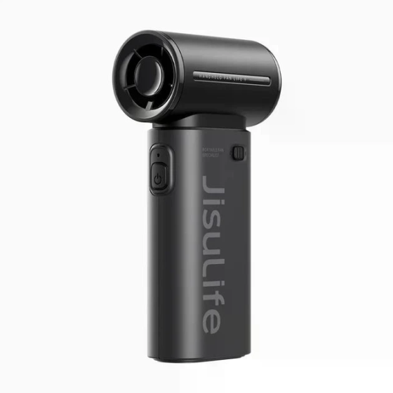 Портативний ручний турбовентилятор JISULIFE Life9 Black: 5000 мАг, до 18 год роботи, 5 швидкостей, 10 м/с, Чорний Київ