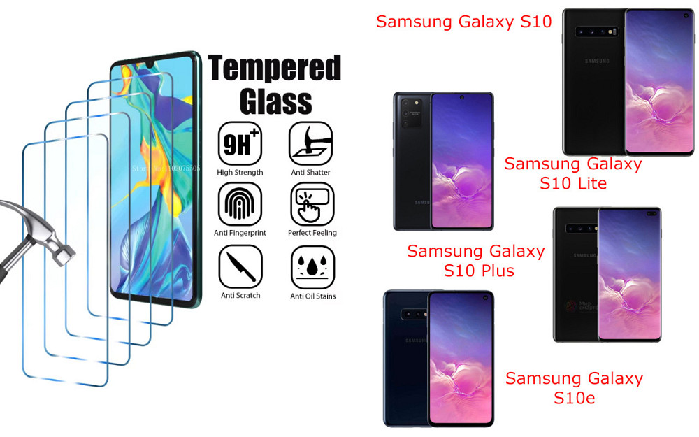 Защитное стекло ArmorGlass для Samsung Galaxy S10, S10 Lite, S10 Plus, S10е – устойчивое к царапинам и ударам Киев - изображение 1