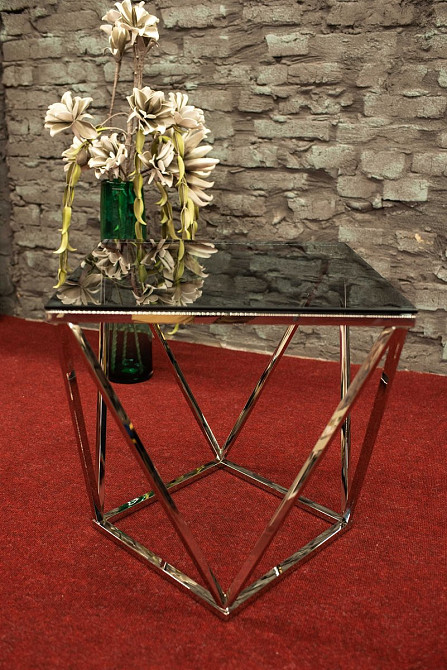 Журнальний столик SILVER B димчасте скло/срібло 50X50 Дніпро - фото 6