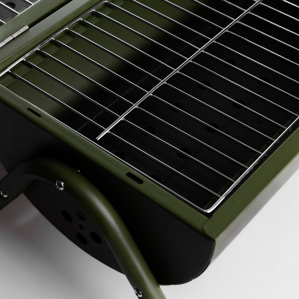 Гриль угольный портативный BQ-2 двусторонний зеленый 38x25x35 см для барбекю Киев - изображение 3