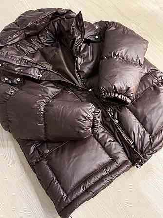 Куртка женская A-N 30046 глянцевая пуффер удлиненная с капюшоном S-M, коричневый, SM Киев