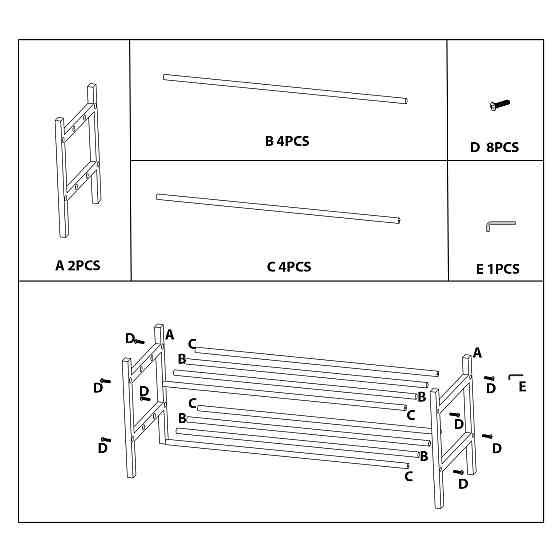 Полка для обуви Casa Si Shoe Rack Bamboo (CS92307W04) Винница