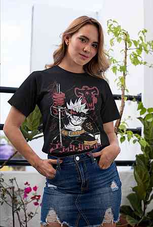 Футболка для мальчика аниме Чёрный клевер оверсайз (рост от 165 до 180 ) Черний AnimeJ0508m Днепр