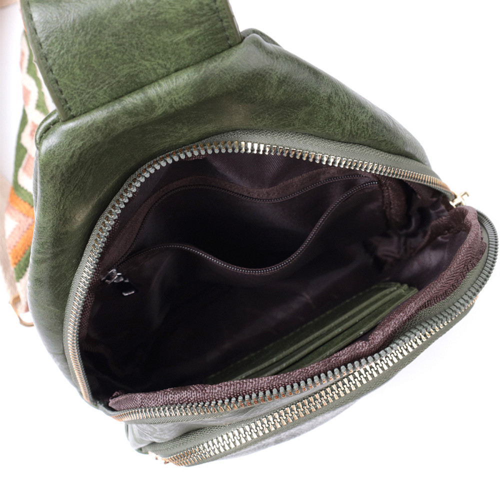 Сумка компактного размера с одной лямкой через плечо из гладкой экокожи Vintage 22771 Зеленый Киев - изображение 7