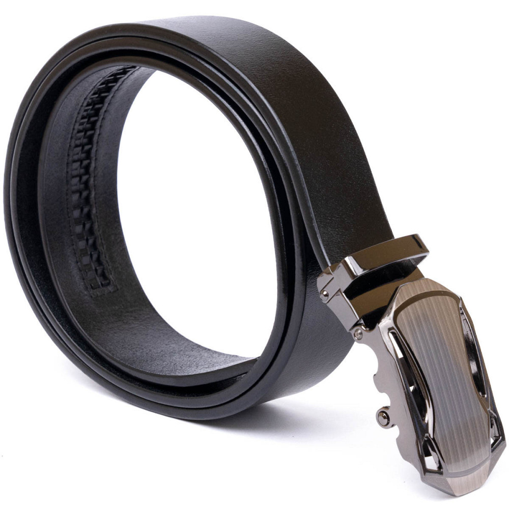 Ремінь чоловічий з пряжкою автомат Vintage 20355 Чорний Київ - фото 3