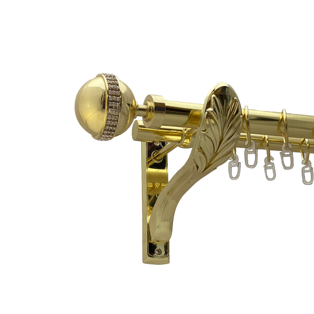 Карниз Orvit Авея металевий дворядний ретро Золото 25\19 мм 160 см (00-00009682) Львов - изображение 1