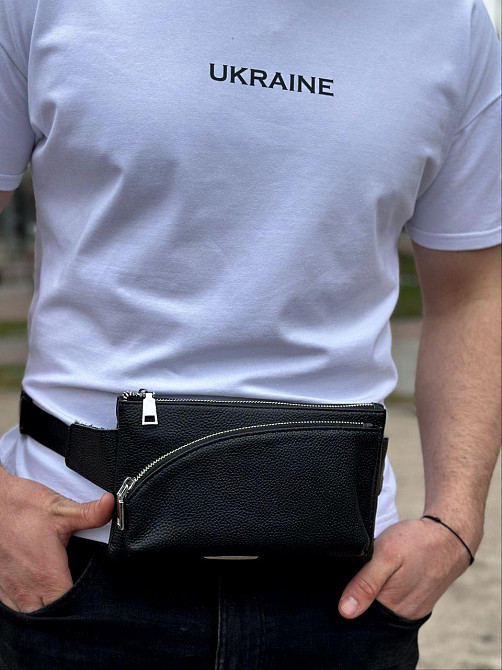 Поясная бананка унисекс 14х25х8, сумка конверт для телефона и документов TD-54928 черная Каменское - изображение 8
