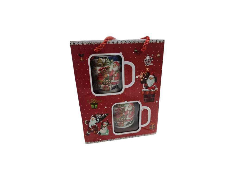 Набор 200мл новогодний Merry Christmas 4пр. (2 чашки с ложками) HK-2345/3790 в под. коробке ТМ PRC Киев - изображение 1