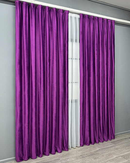Комплект готових штор VR-Textil Оксамит (бархат) Фуксія 200х290 см 2 шт (39-0142) Київ - фото 4