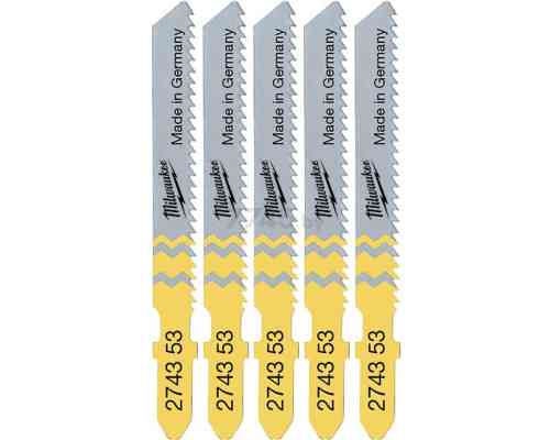 Полотна для лобзика T101DP MILWAUKEE, 75мм/ крок зуба 4мм, (5шт), (деревина, прямий різ) Одеса