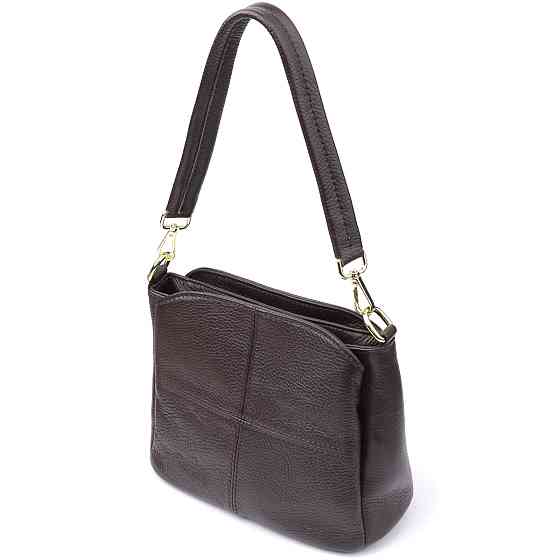 Женская сумка из натуральной кожи с удобной внутренней организацией Vintage 22979 Коричневый Киев