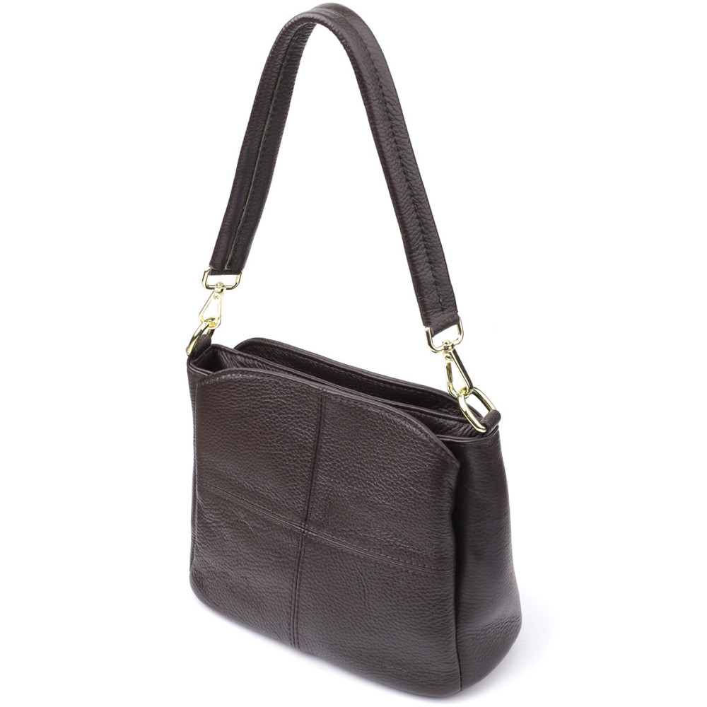 Жіноча сумка з натуральної шкіри зі зручною внутрішньою організацією Vintage 22979 Коричневий Київ - фото 1