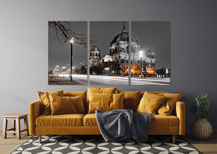 Модульна картина у вітальню/ спальню  Вечірнє місто   ART-294_3A Київ - фото 3