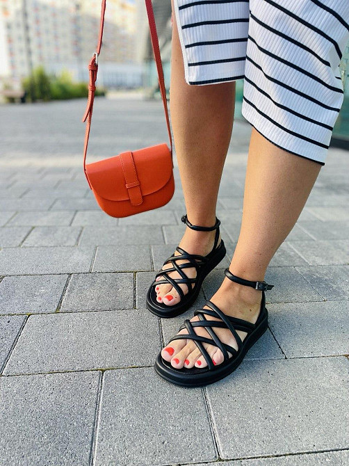 Olli Босоніжки жіночі OLLI Л-1-0110 чорні (літо, шкіра натуральна) (5267) 39 Коломия - фото 1