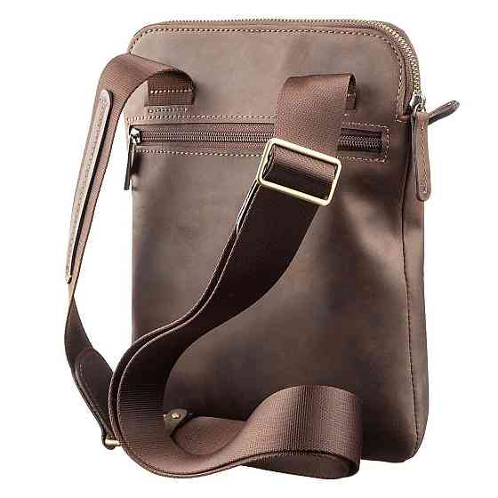 Стильный мужской мессенджер из винтажной кожи Коричневый (SHVIGEL) Киев
