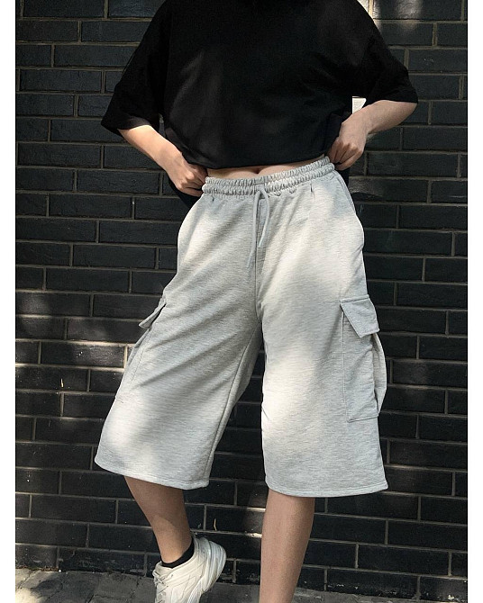 Жіночі повсякденні оверсайз шорти карго-бермуди двонитка Одеса - фото 4