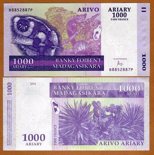 Мадагаскар / Madagascar 1000 Ariary 2004 Pick 89b UNC Полтава - фото 1