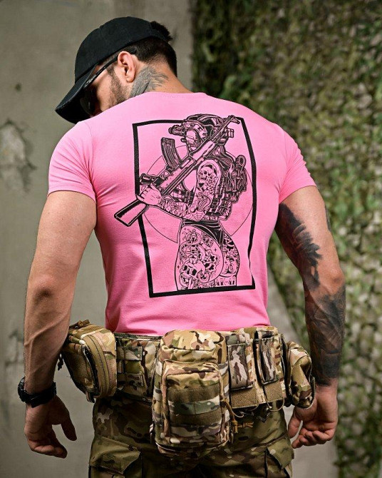 Бавовняна футболка AK-47 pink ПП7757 Одеса - фото 1