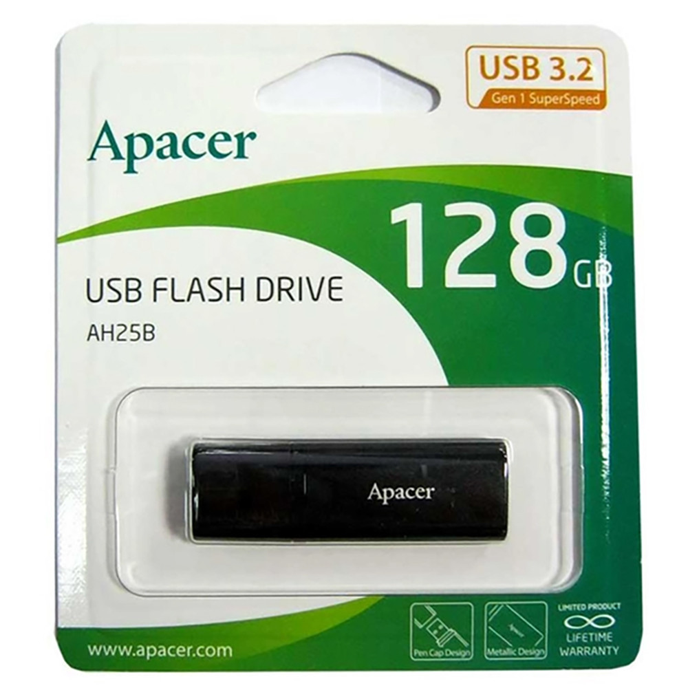 Флеш-накопичувач Apacer USB 3.2 Gen 1 AH25B 128Gb Black Київ - фото 3