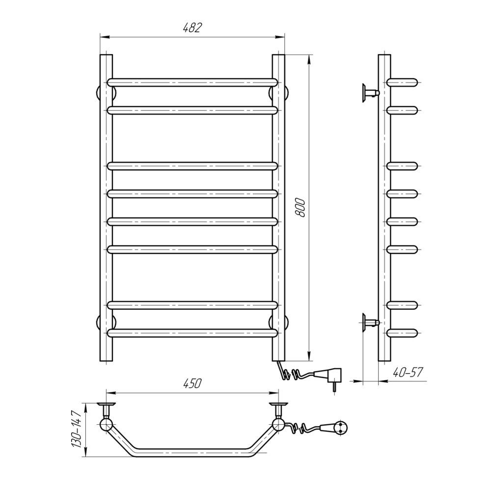 Рушникосушарка електрична NAVIN Блюз 480х800 права Київ - фото 5