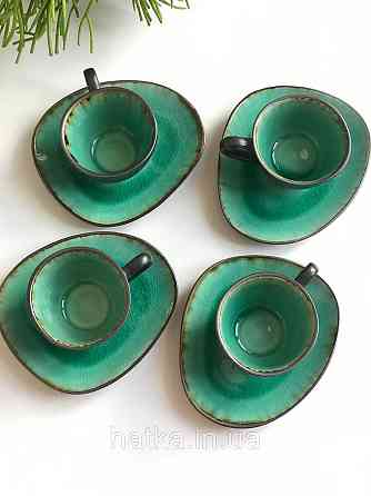 Набор чашек с блюдцем кофейный 4+4 шт Olens 