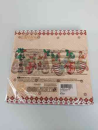 Новорічна серветка (ЗХЗЗ, 16 шт.) La Fleur "Празникові рукавички" (1 пачка) Харків