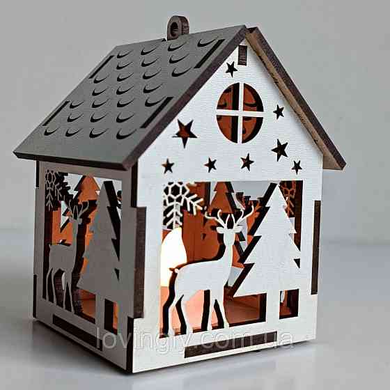 Новорічні іграшки з LED підсвіткою  10см Декор "Зимовий ліс". Ірпінь